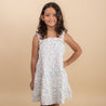 Organic Tiered Dress - Blue Vines - Makemake Organics