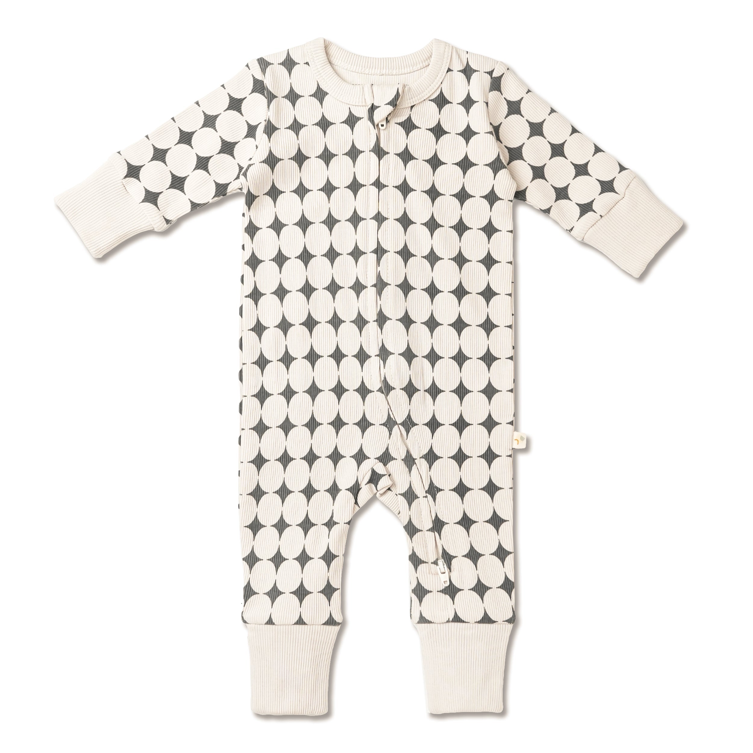 Organic 2-Way Zip Romper - Mod Dots - Makemake Organics