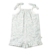 Organic Ruffle Jumpsuit - Waves - Makemake Organics