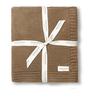 Organic Knit Throw Blanket - Brown - Makemake Organics