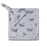 Organic Swaddle Blanket & Hat Set - Airplanes - Makemake Organics