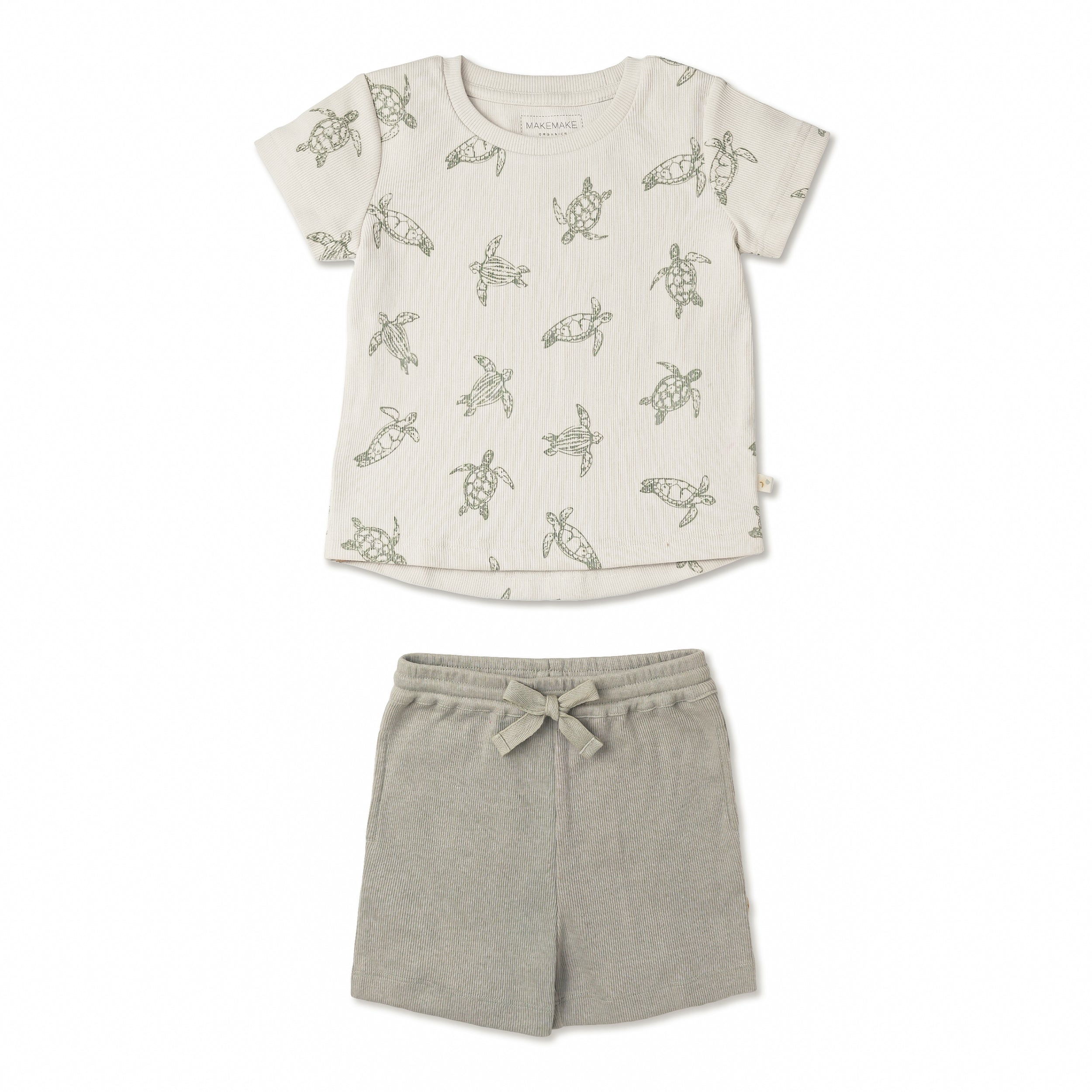 Organic Tee & Shorts Set - Turtles - Makemake Organics