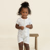Organic Short Zip Romper - Waves - Makemake Organics