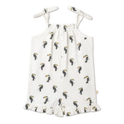 Organic Ruffle Jumpsuit - Toucan - Makemake Organics