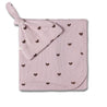 Organic Swaddle Blanket & Hat Set - Hearts - Makemake Organics