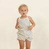 Organic Spaghetti Top & Short Set - Sage Stripes - Makemake Organics