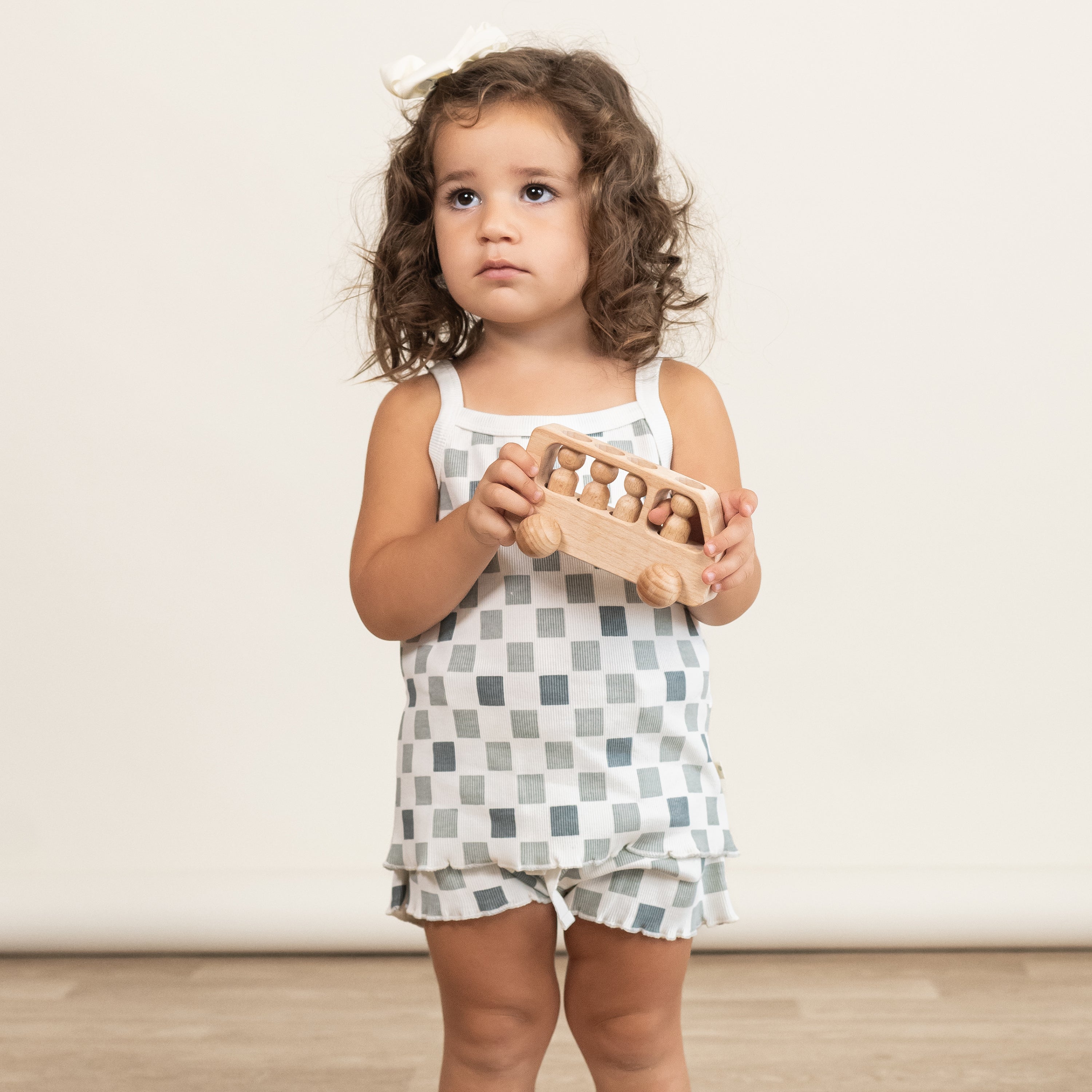 Organic Spaghetti Top & Short Set - Checkered - Makemake Organics