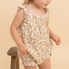 Organic Tie Shoulder Bubble Romper - Tuscan Bloom - Makemake Organics