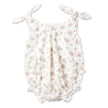 Organic Tie Shoulder Bubble Romper - English Roses - Makemake Organics