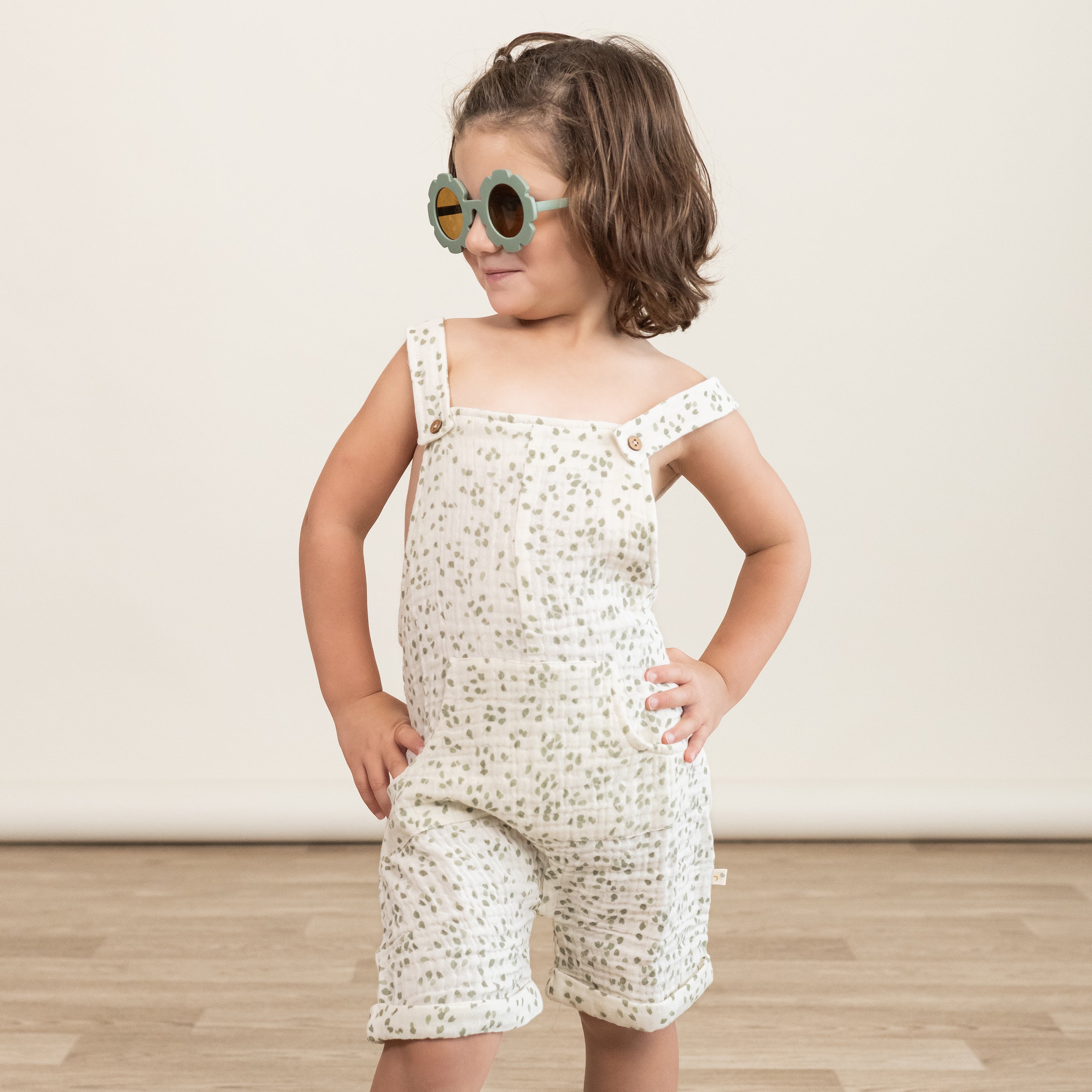 Organic Shortalls - Petals - Makemake Organics