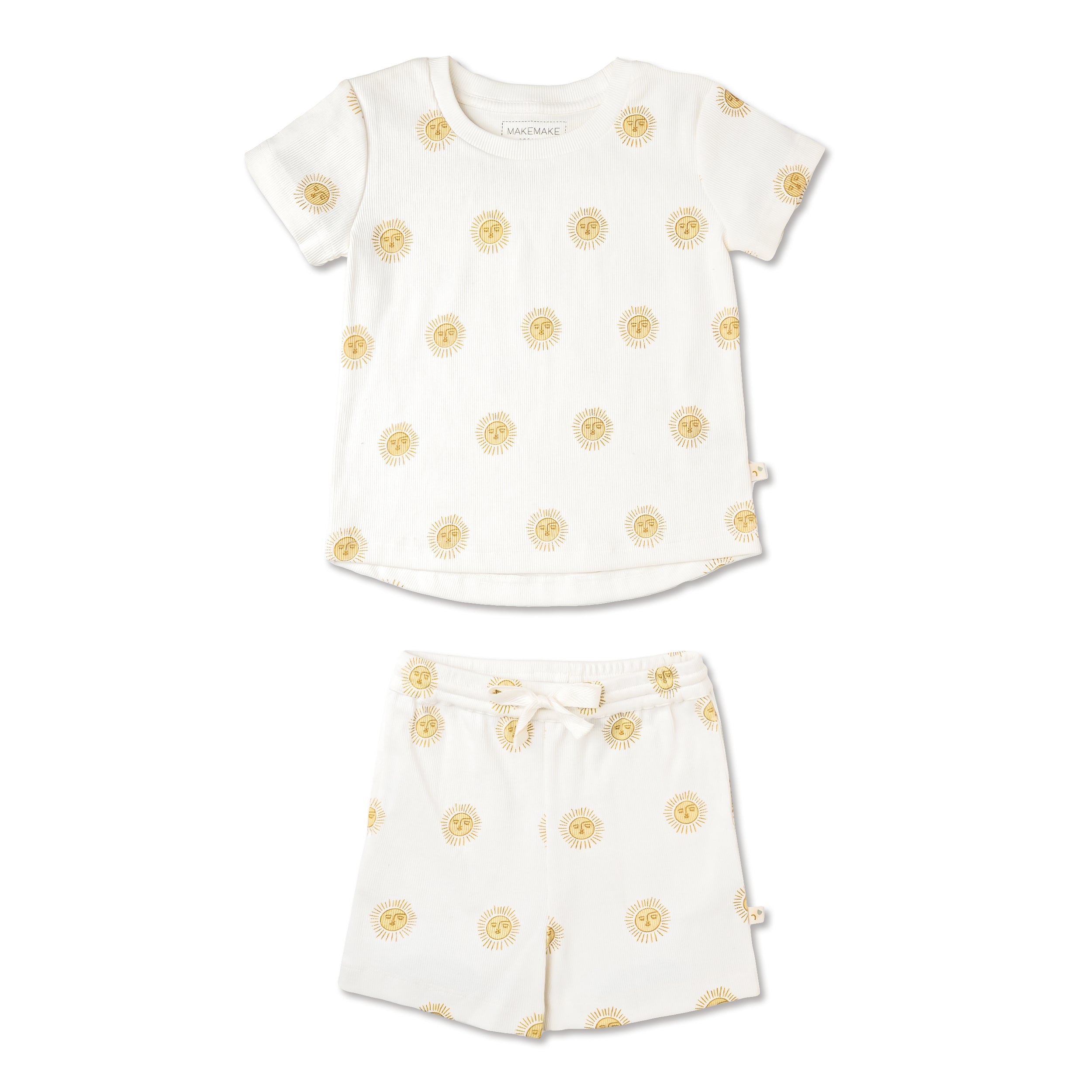 Organic Tee & Shorts Set - Summer Sun - Makemake Organics