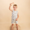 Organic Tank & Tee Shorts Set - Chequered - Makemake Organics