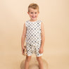 Organic Tank & Tee Shorts Set - Chequered - Makemake Organics