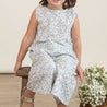 Organic Ruffle Top & Pants Set - Blue Vines - Makemake Organics