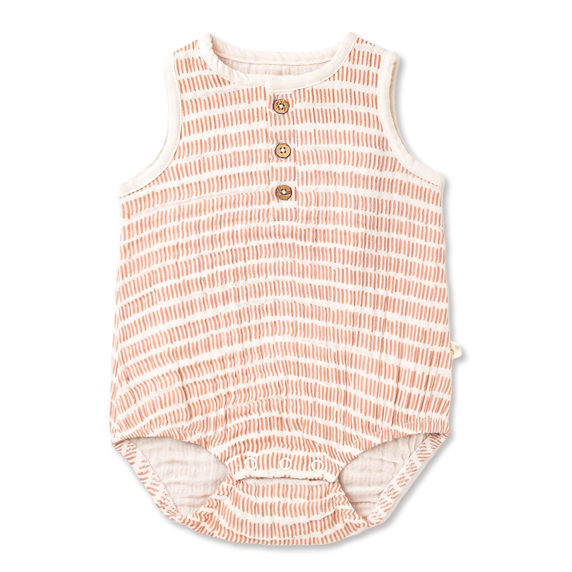 Makemake Organics Organic Tie Shoulder Bubble Romper - English Roses main image 1