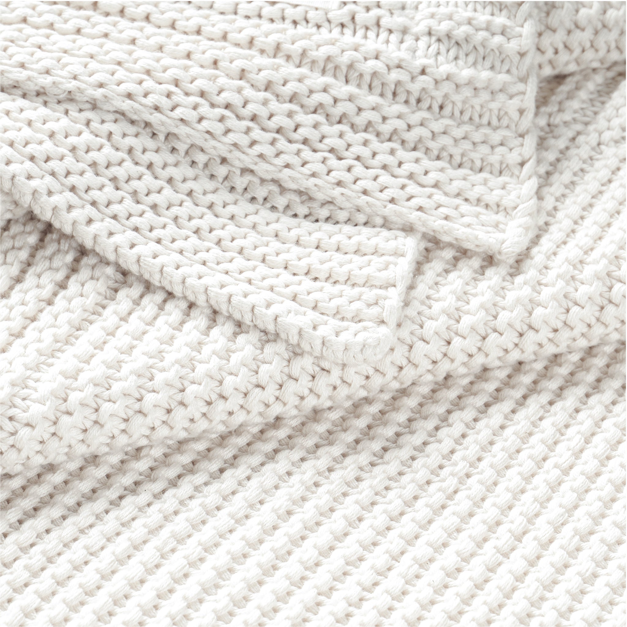 Organic Cotton Ivory Knit Blanket Organic Cotton 80