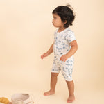Organic Short Zip Romper - Coastal - Makemake Organics
