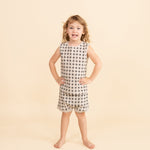 Organic Tank & Tee Shorts Set - Mod Dots - Makemake Organics