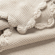 Organic Cotton Scalloped Baby Blanket - Beige - Makemake Organics