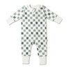 Organic 2-Way Zip Romper - Chequered - Makemake Organics