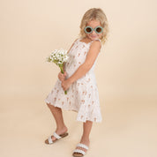 Organic Tiered Dress - Palm - Makemake Organics