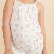 Organic Ruffle Jumpsuit - Coral - Makemake Organics