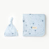 Organic Swaddle Blanket & Hat Set - Celestial - Makemake Organics