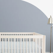 Organic Crib Sheet -Navy Stripes - Makemake Organics