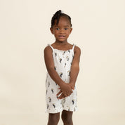 Organic Ruffle Jumpsuit - Toucan - Makemake Organics