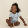 Organic Short Zip Romper - Celestial - Makemake Organics