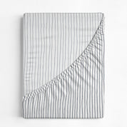Organic Crib Sheet -Navy Stripes - Makemake Organics
