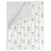 Organic Kids Quilt - Astro & Navy Blue Stripes (Open Box) - Makemake Organics
