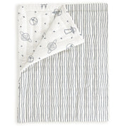Organic Kids Quilt - Astro & Navy Blue Stripes (Open Box) - Makemake Organics