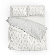 Organic Duvet Cover - Astro & Navy Blue Stripes - Makemake Organics