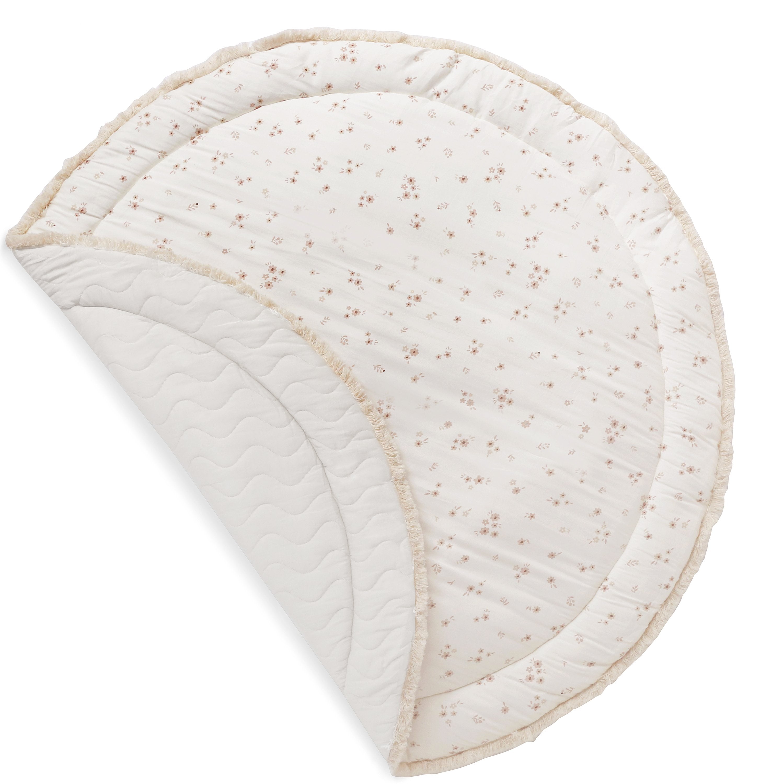 Organic Cotton Quilted Play Mat - Bloom - Makemake Organics
