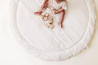 Organic Baby Play Mat - Beige Stripes - Makemake Organics