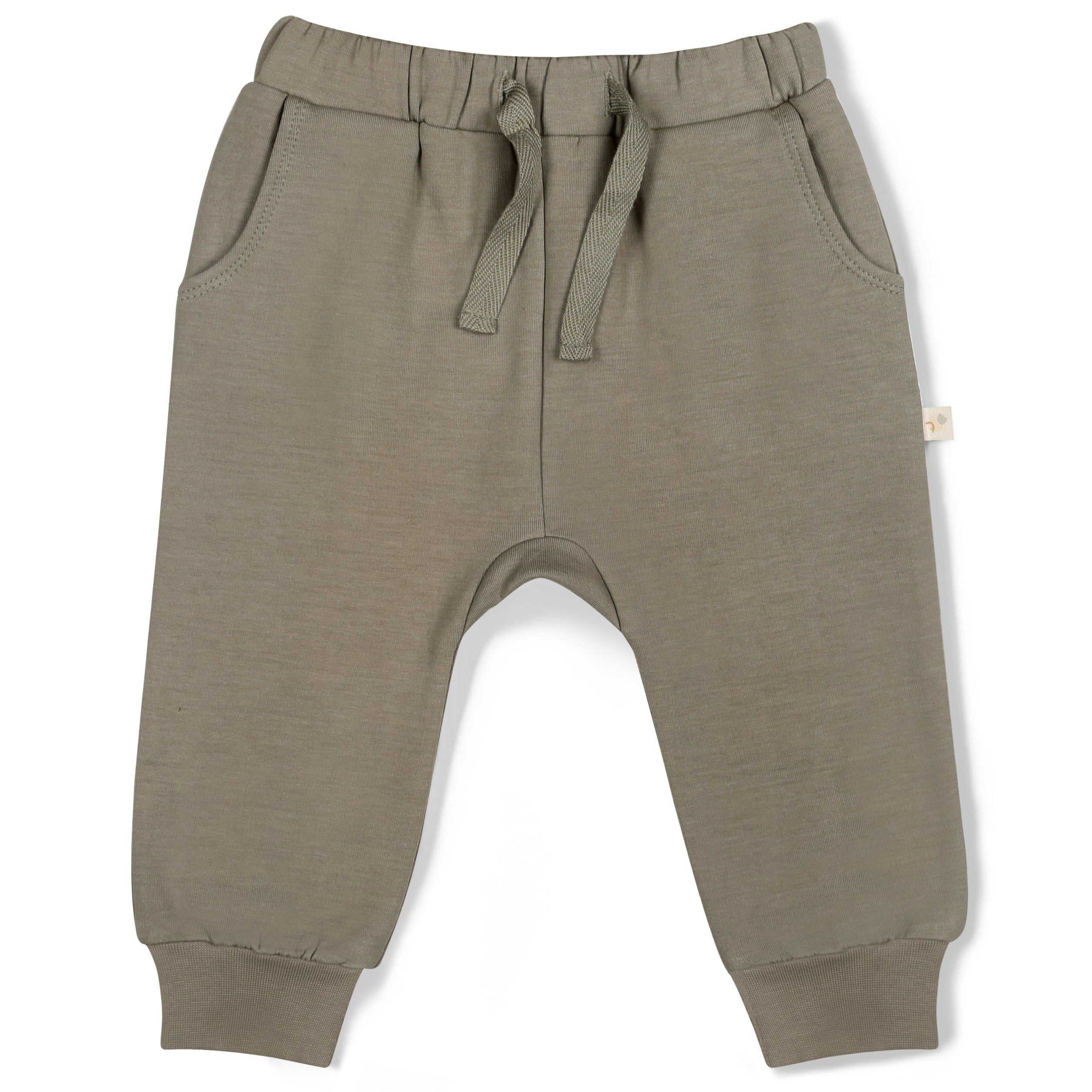 Organic Fleece Jogger Pants - Olive - Makemake Organics