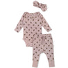 Organic Ruffle Onesie & Pants Set - Rose Ditsy