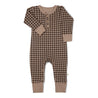 Organic Button Romper - Houndstooth - Makemake Organics