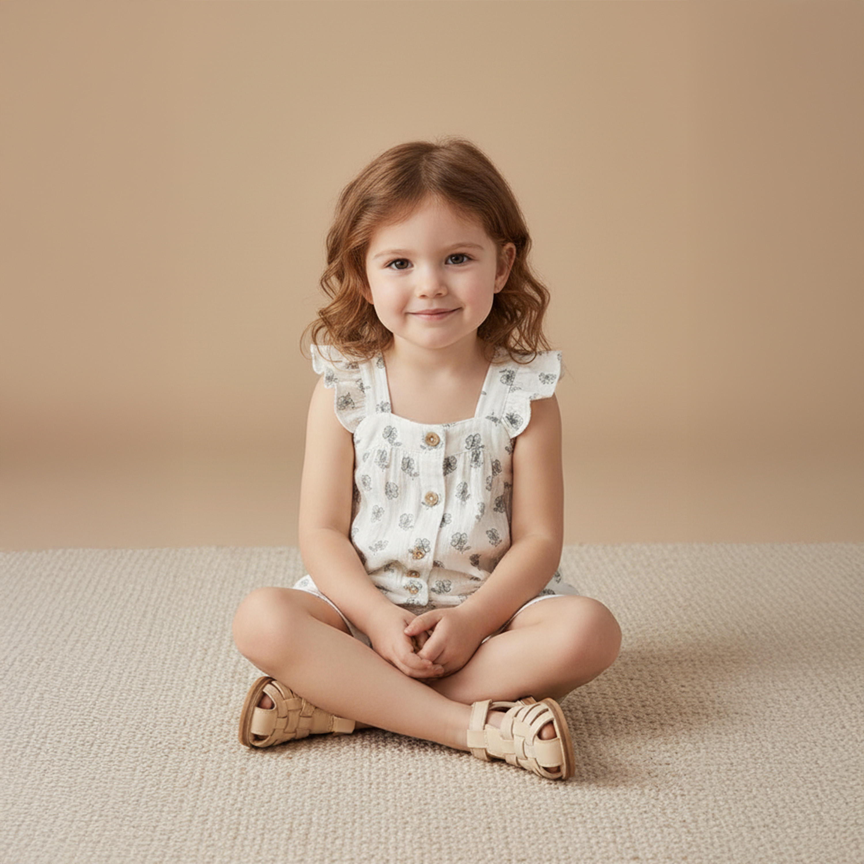 Organic Flutter Top & Shorts Set - Poppy - Makemake Organics