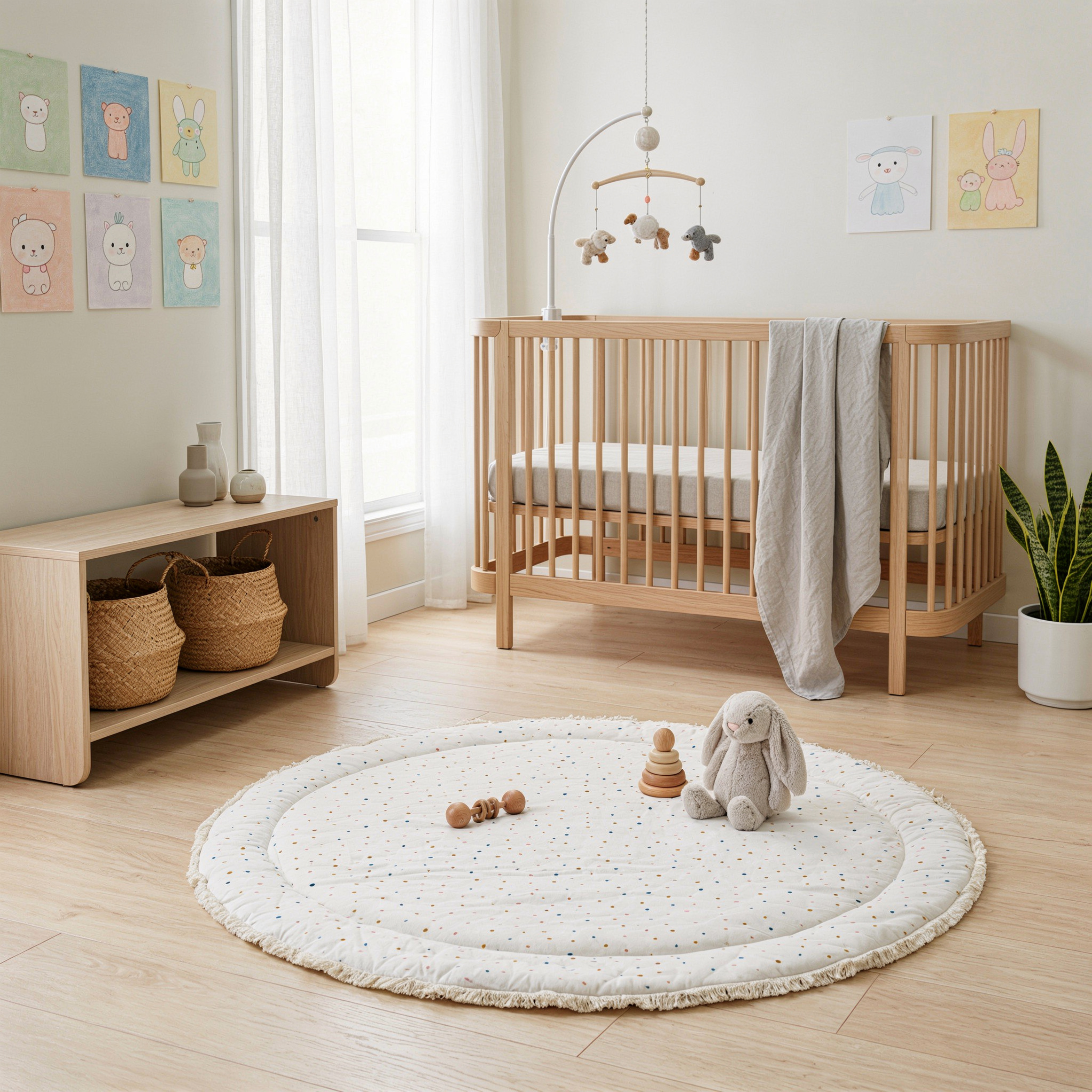 Organic Cotton Quilted Play Mat - Dotty - Makemake Organics