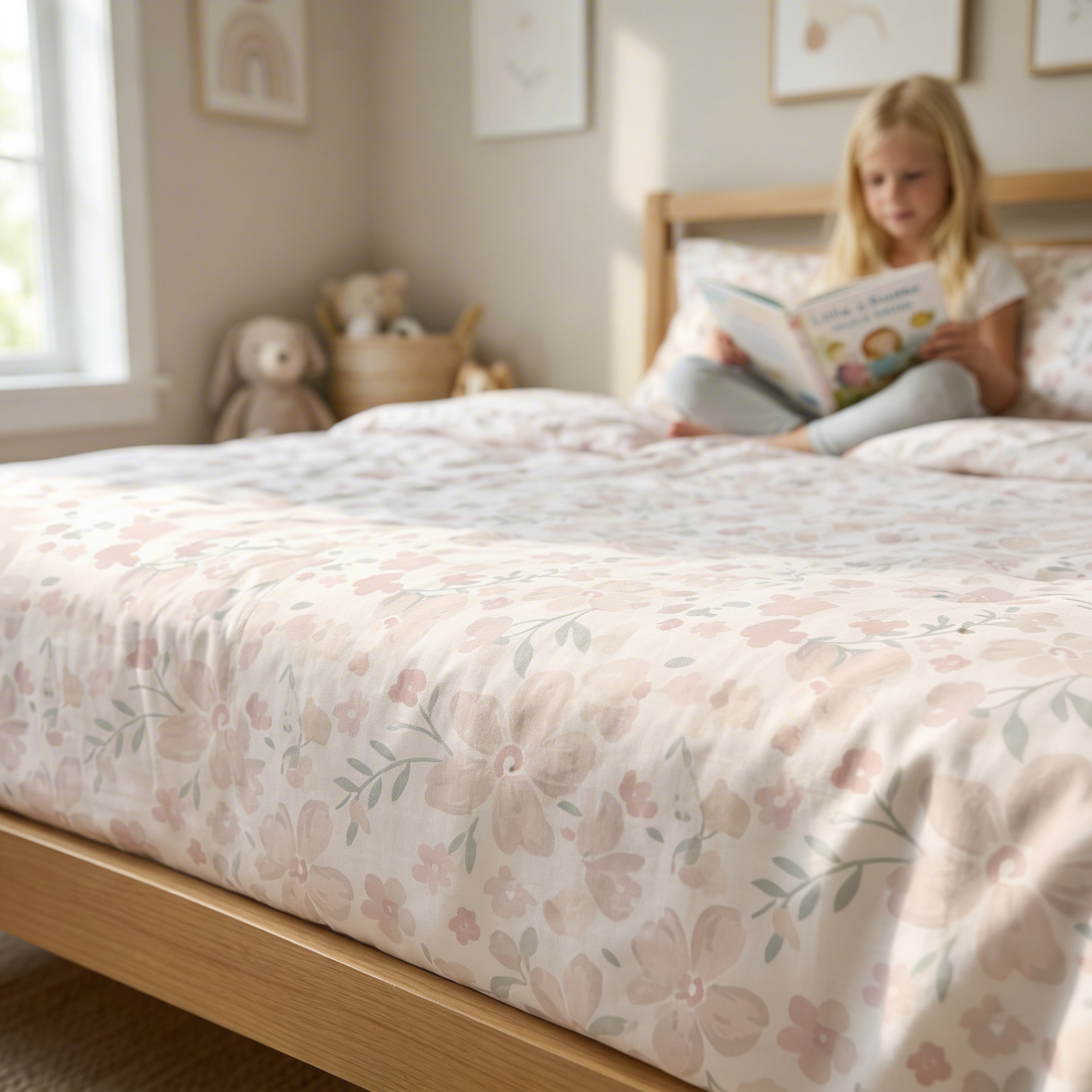 Organic Duvet Cover - Blossom - Makemake Organics
