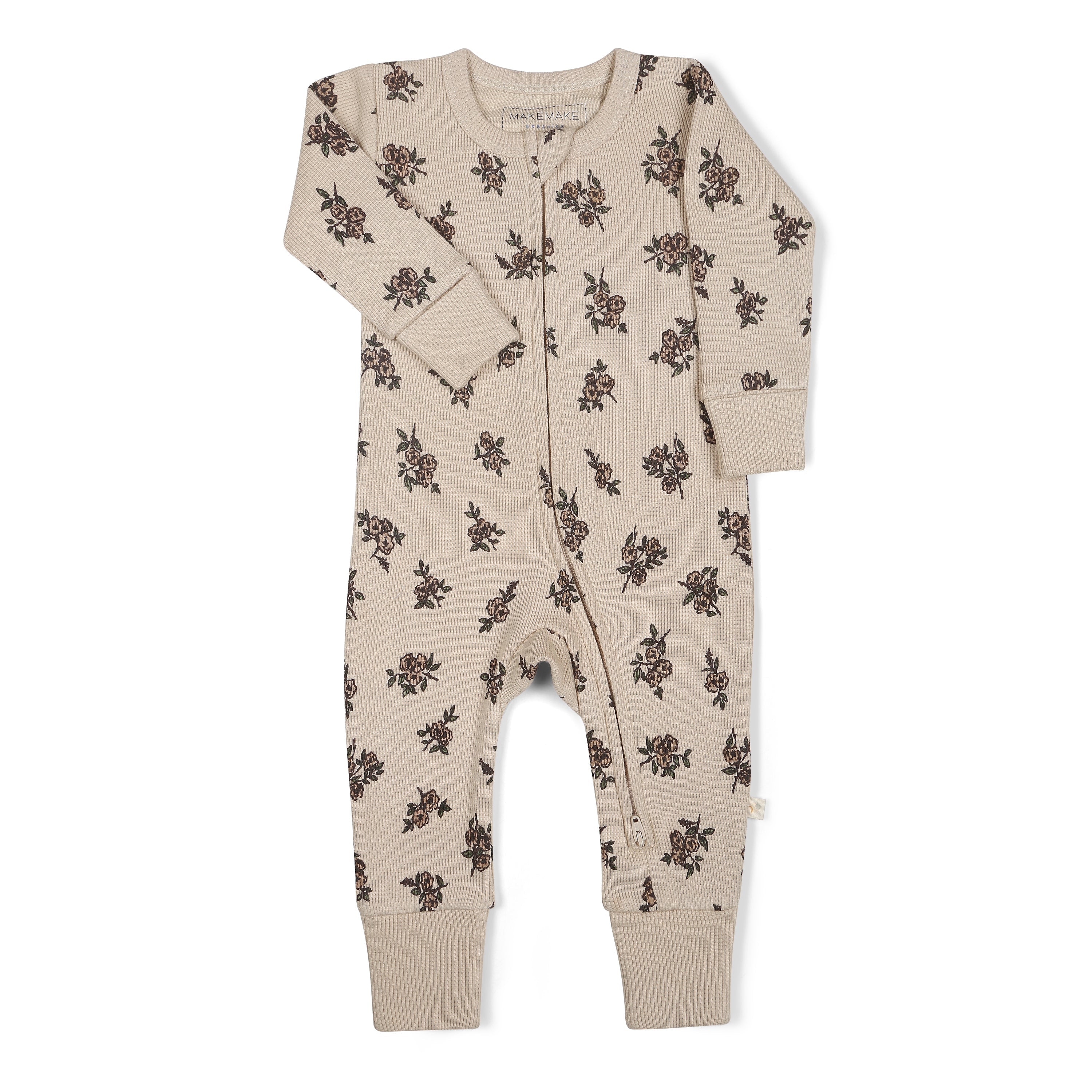 Organic 2-Way Zip Romper - Posy - Makemake Organics