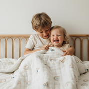 Organic Kids Quilt - Dotty & Rainbow - Makemake Organics