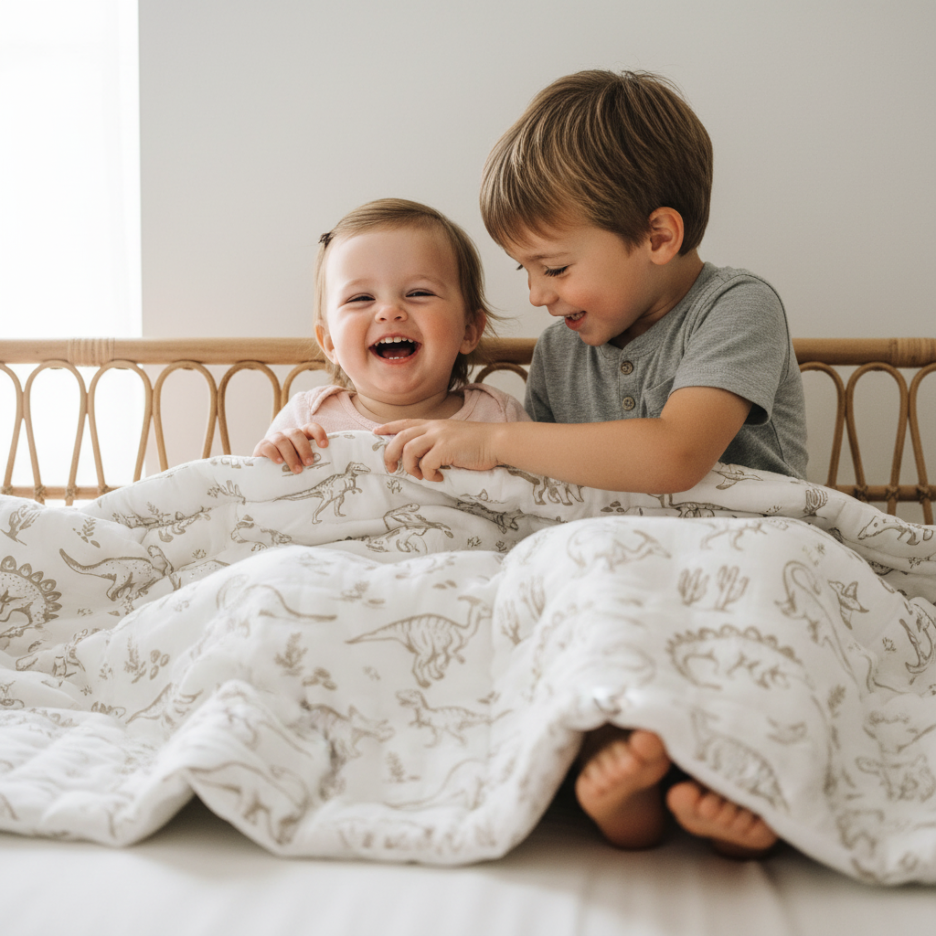 Organic Kids Quilt - Dino Dreams - Makemake Organics