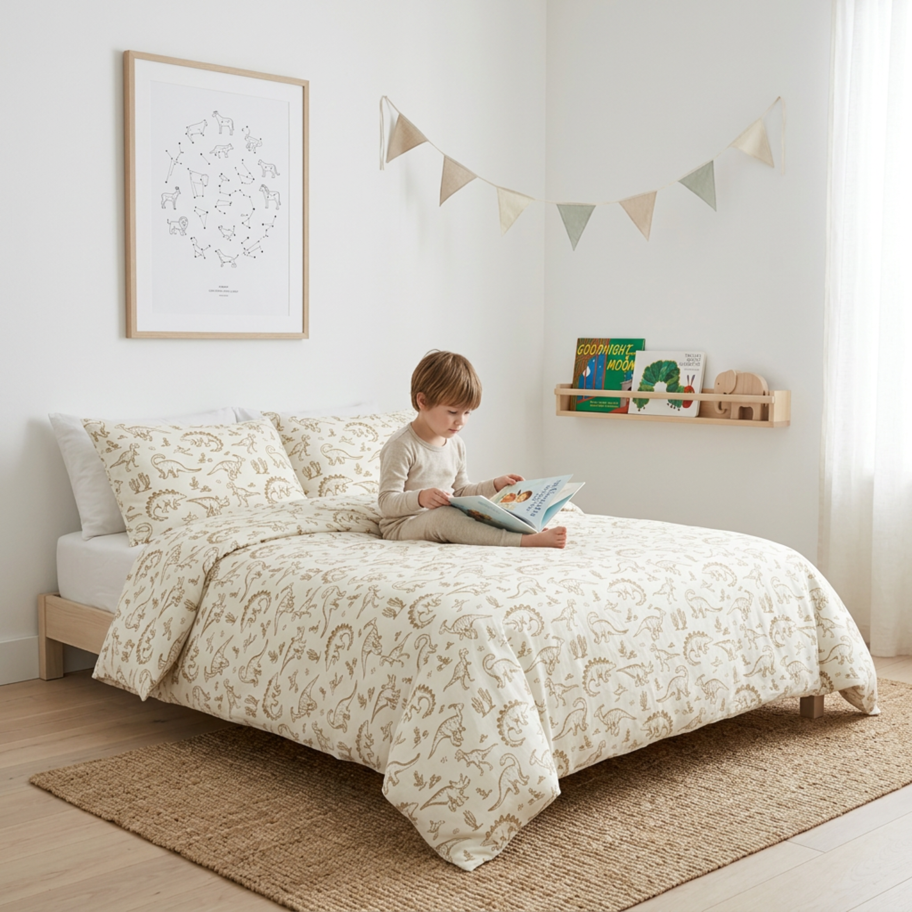 Organic Duvet Cover - Dino Dreams - Makemake Organics