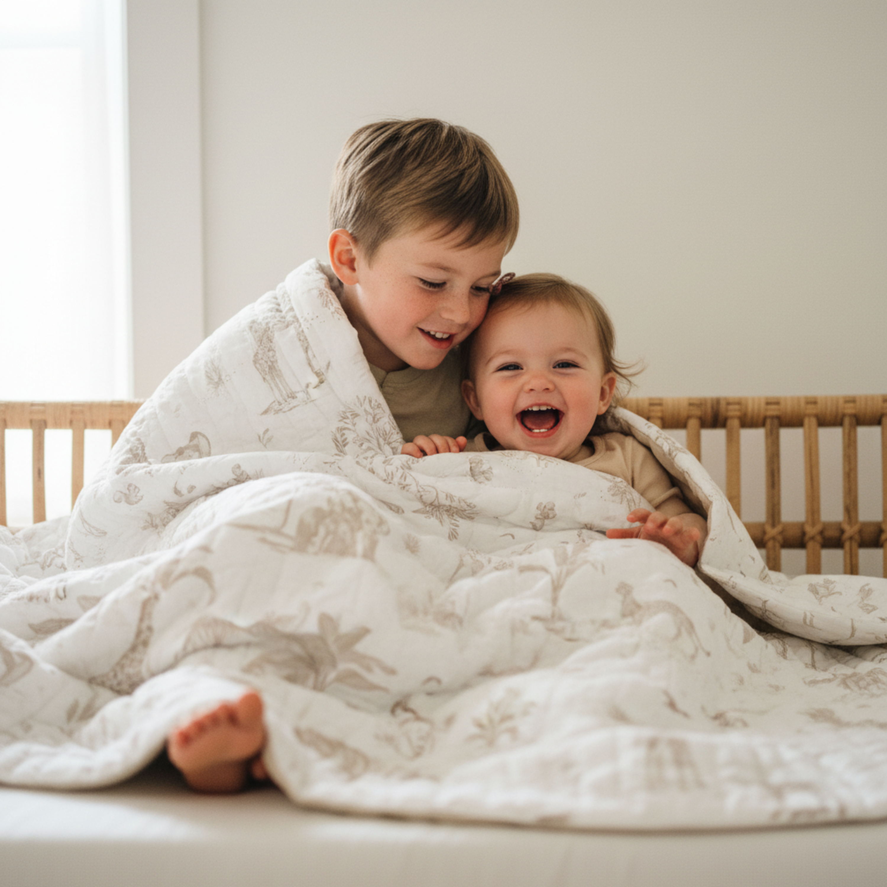 Organic Kids Quilt - Safari & Oat - Makemake Organics