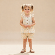 Organic Flutter Top & Shorts Set - Bloomfield - Makemake Organics