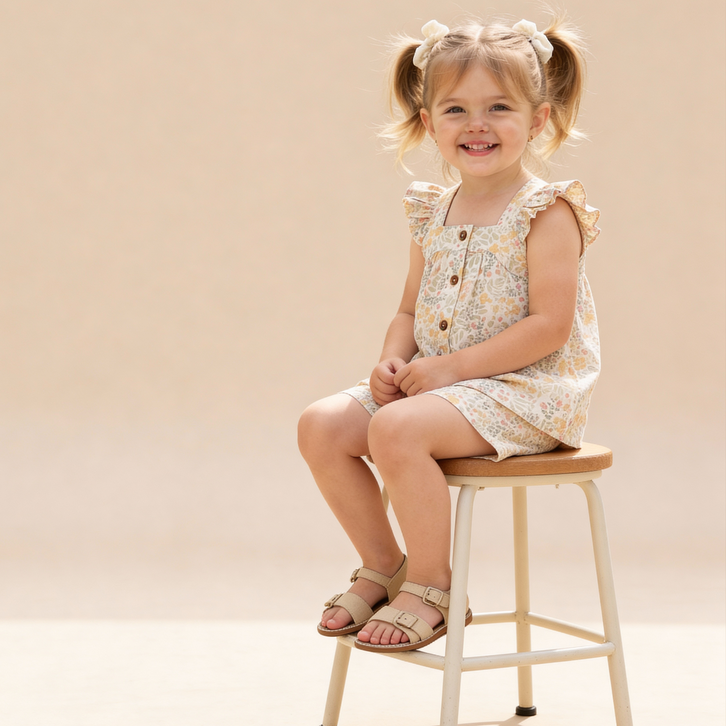 Organic Flutter Top & Shorts Set - Bloomfield - Makemake Organics