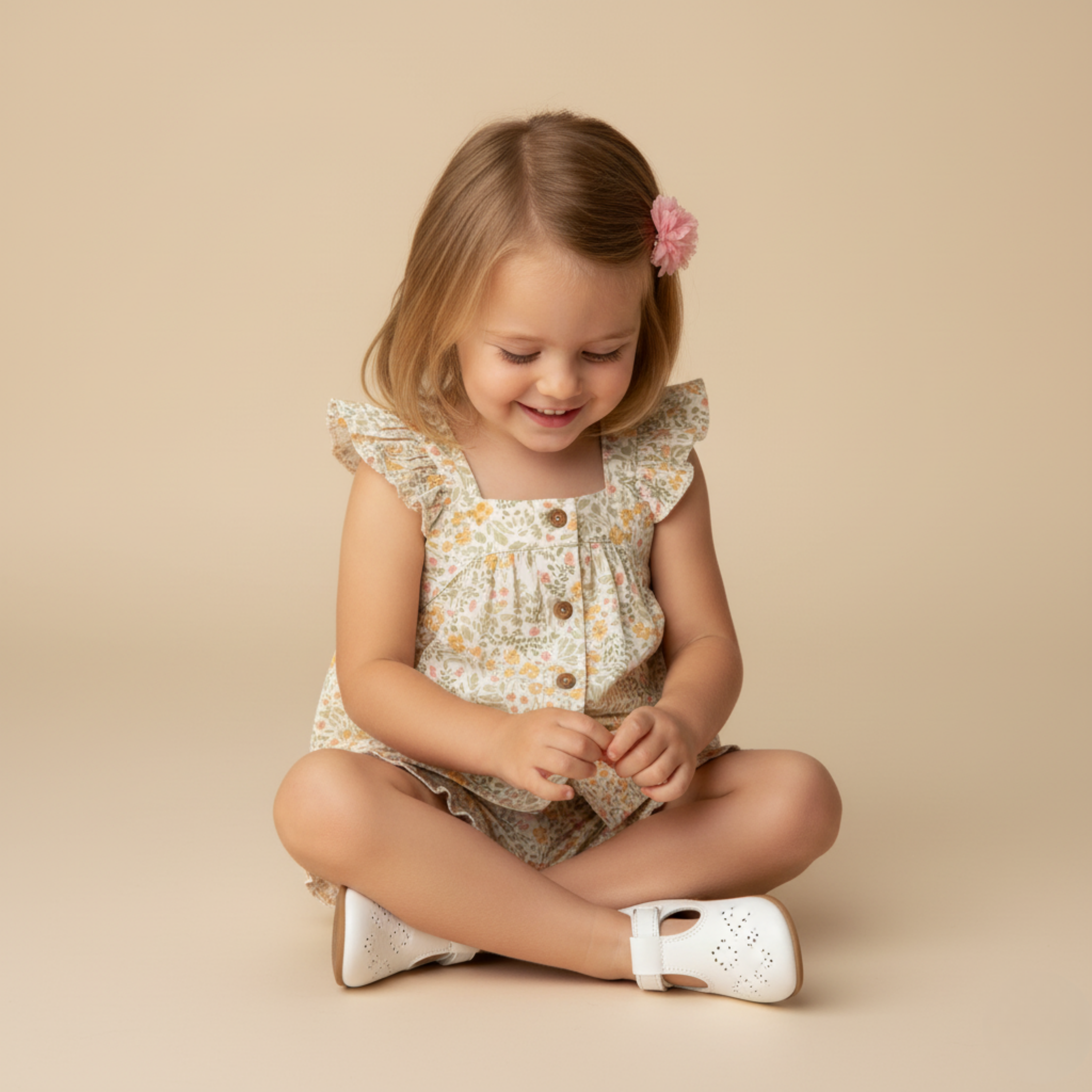 Organic Flutter Top & Shorts Set - Bloomfield - Makemake Organics